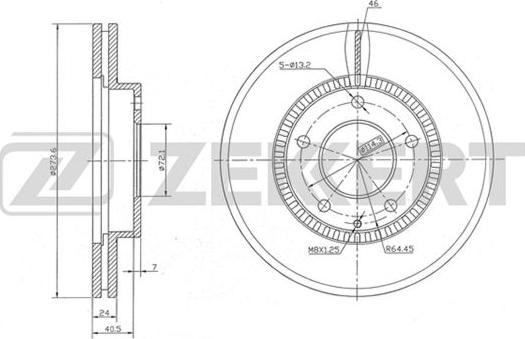 Zekkert BS-5313 - Тормозной диск avtokuzovplus.com.ua