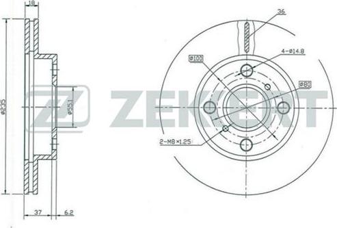 Zekkert BS-5317 - Гальмівний диск autocars.com.ua