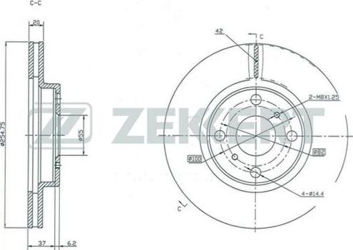 Zekkert BS-5318 - Тормозной диск avtokuzovplus.com.ua