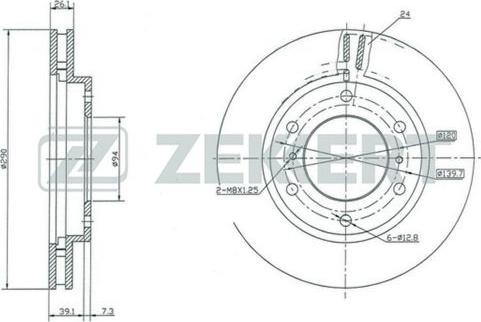 Zekkert BS-5319 - Тормозной диск avtokuzovplus.com.ua