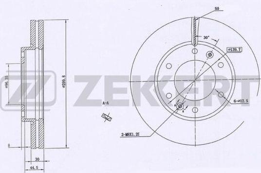 Zekkert BS-5323 - Тормозной диск avtokuzovplus.com.ua