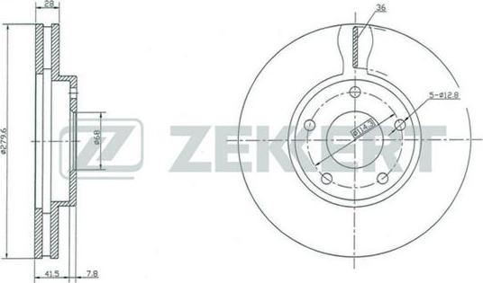 Zekkert BS-5325 - Гальмівний диск autocars.com.ua