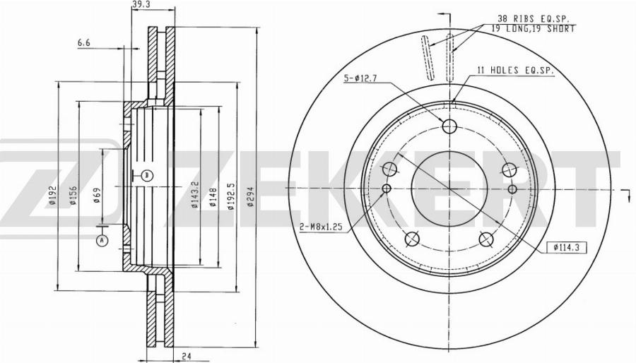 Zekkert BS-5327B - Тормозной диск autodnr.net