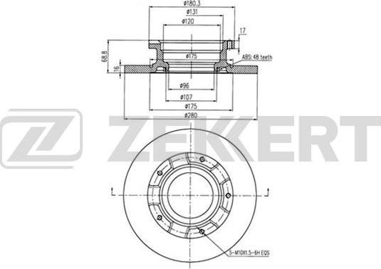 Zekkert BS-5329BZ - Тормозной диск avtokuzovplus.com.ua