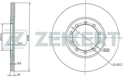 Zekkert BS-5330 - Гальмівний диск autocars.com.ua