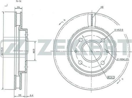 Zekkert BS-5332 - Тормозной диск avtokuzovplus.com.ua