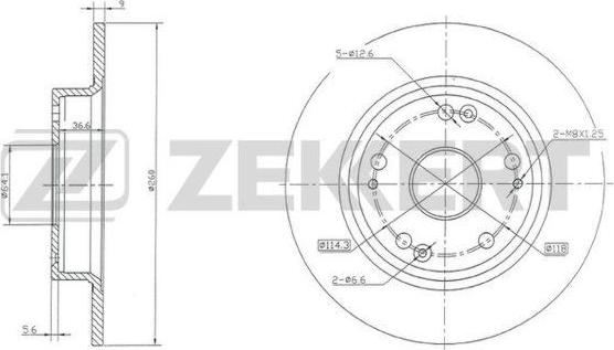 Zekkert BS-5338 - Тормозной диск avtokuzovplus.com.ua