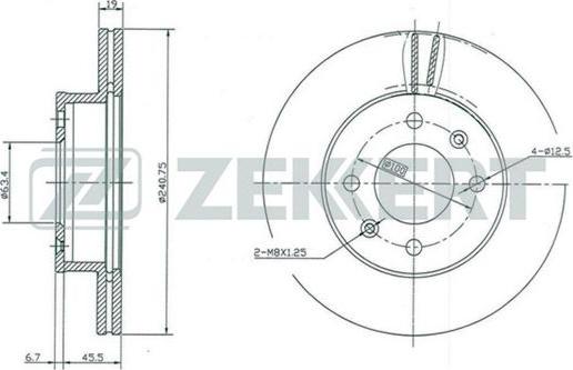 Zekkert BS-5343 - Тормозной диск avtokuzovplus.com.ua