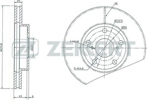 Zekkert BS-5353 - Тормозной диск avtokuzovplus.com.ua