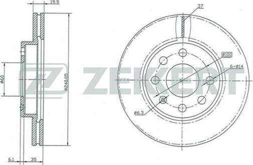 Zekkert BS-5354 - Гальмівний диск autocars.com.ua