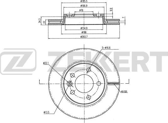 Zekkert BS-5356B - Тормозной диск avtokuzovplus.com.ua