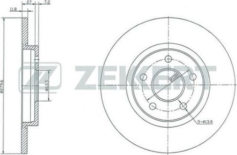 Zekkert BS-5362 - Тормозной диск avtokuzovplus.com.ua