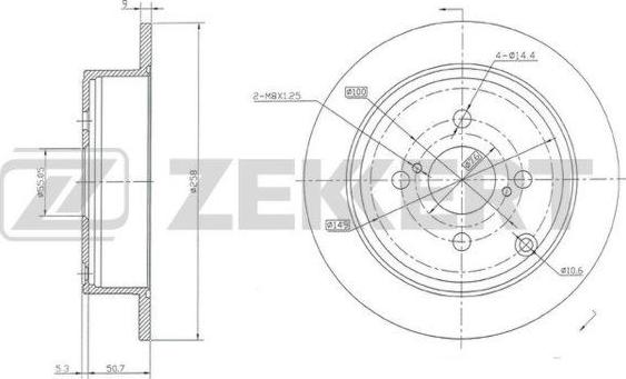 Zekkert BS-5378 - Тормозной диск avtokuzovplus.com.ua