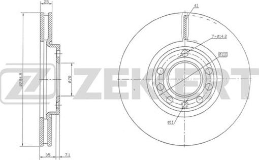 Zekkert BS-5383 - Тормозной диск avtokuzovplus.com.ua