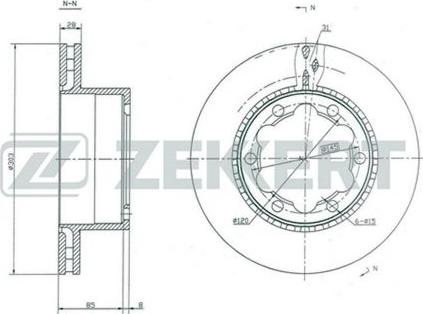 Zekkert BS-5388 - Гальмівний диск autocars.com.ua