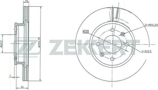 Zekkert BS-5390 - Тормозной диск avtokuzovplus.com.ua