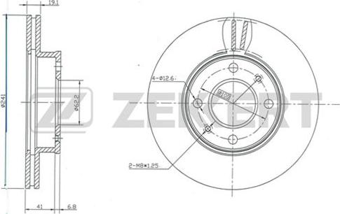 Zekkert BS-5391 - Тормозной диск avtokuzovplus.com.ua