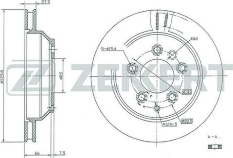 Zekkert BS-5392 - Тормозной диск avtokuzovplus.com.ua