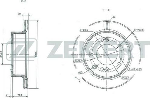 Zekkert BS-5393 - Тормозной диск avtokuzovplus.com.ua