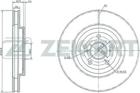 Zekkert BS-5402 - Тормозной диск avtokuzovplus.com.ua