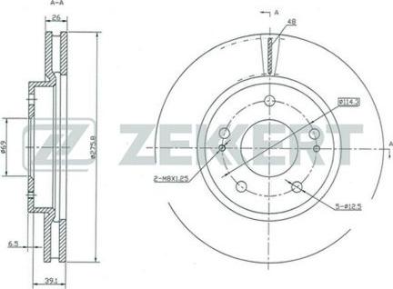 Zekkert BS-5408 - Гальмівний диск autocars.com.ua