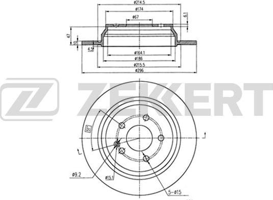 Zekkert BS-5417B - Тормозной диск avtokuzovplus.com.ua