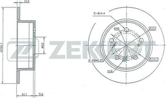 Zekkert BS-5431 - Тормозной диск avtokuzovplus.com.ua