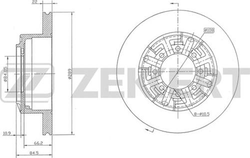 Zekkert BS-5443 - Тормозной диск avtokuzovplus.com.ua