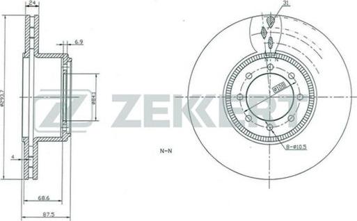 Zekkert BS-5446 - Гальмівний диск autocars.com.ua