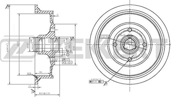 Zekkert BS-5452 - Тормозной барабан avtokuzovplus.com.ua