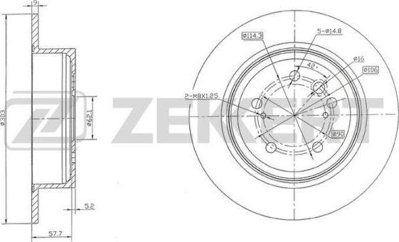 Zekkert BS-5472 - Тормозной диск avtokuzovplus.com.ua