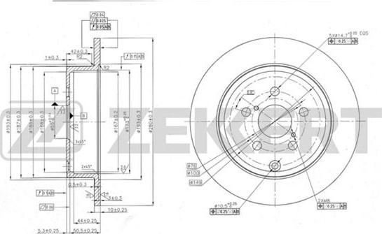 Zekkert BS-5473 - Тормозной диск avtokuzovplus.com.ua