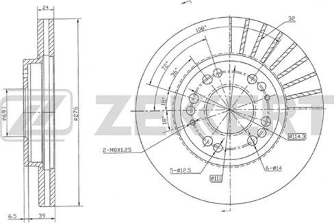 Zekkert BS-5474 - Тормозной диск autodnr.net