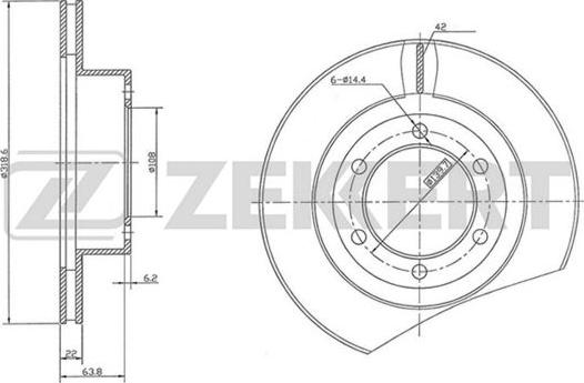 Zekkert BS-5489 - Тормозной диск avtokuzovplus.com.ua