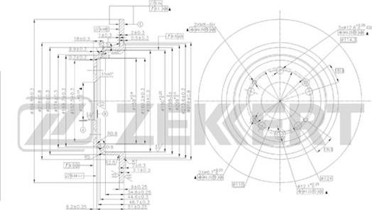 Zekkert BS-5493 - Тормозной диск avtokuzovplus.com.ua