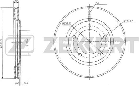 Zekkert BS-5496 - Гальмівний диск autocars.com.ua