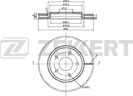 Zekkert BS-5505B - Тормозной диск avtokuzovplus.com.ua