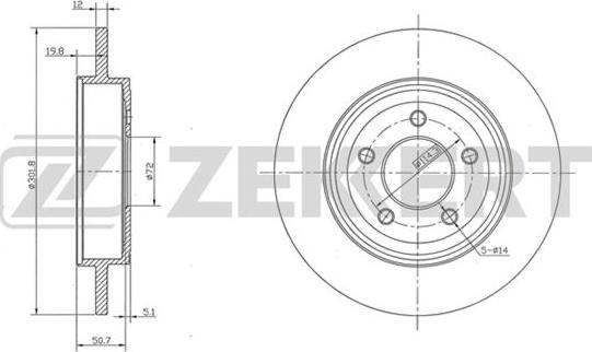 Zekkert BS-5506 - Гальмівний диск autocars.com.ua