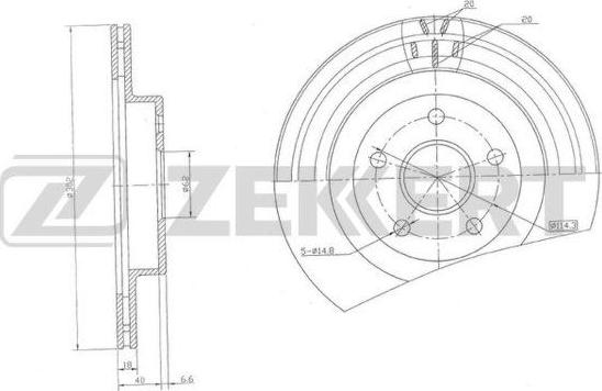 Zekkert BS-5508 - Тормозной диск avtokuzovplus.com.ua