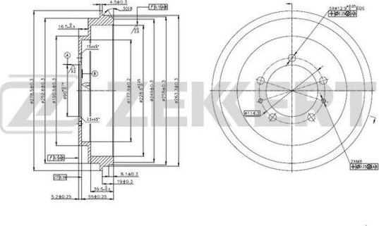 Zekkert BS-5541 - Тормозной барабан autodnr.net