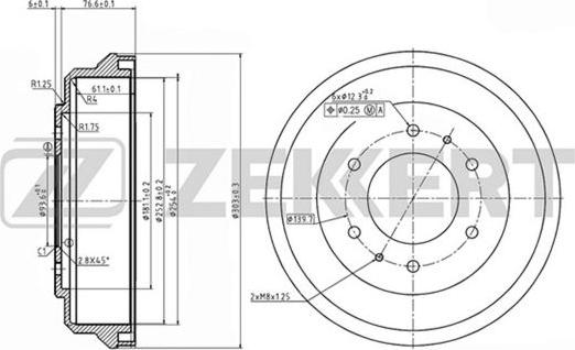 Zekkert BS-5546 - Гальмівний барабан autocars.com.ua