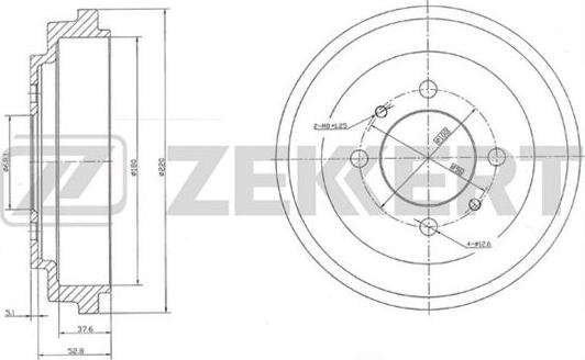 Zekkert BS-5547 - Тормозной барабан avtokuzovplus.com.ua