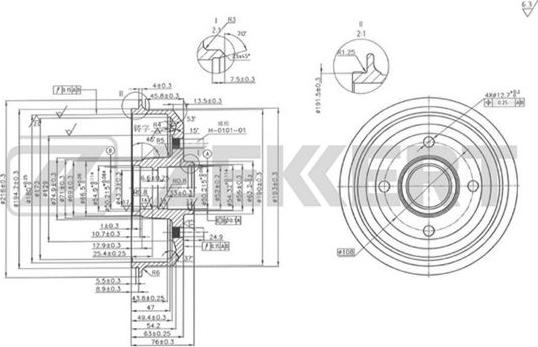 Zekkert BS-5571 - Гальмівний барабан autocars.com.ua