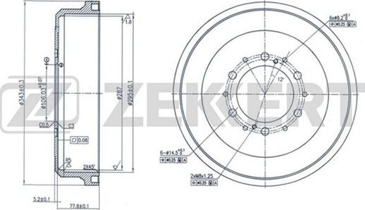 Zekkert BS-5579 - Гальмівний барабан autocars.com.ua