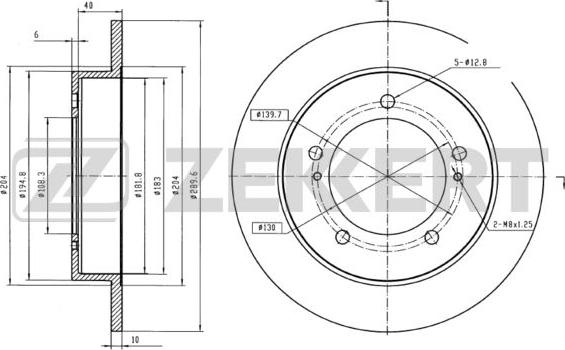 Zekkert BS-5592 - Тормозной диск avtokuzovplus.com.ua