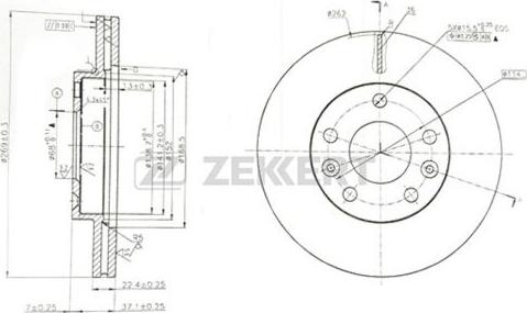 Zekkert BS-5594 - Гальмівний диск autocars.com.ua