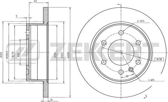 Zekkert BS-5599B - Тормозной диск avtokuzovplus.com.ua