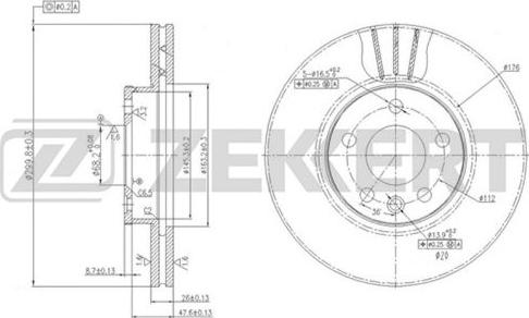 Zekkert BS-5612 - Гальмівний диск autocars.com.ua