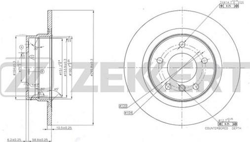 Zekkert BS-5616 - Гальмівний диск autocars.com.ua