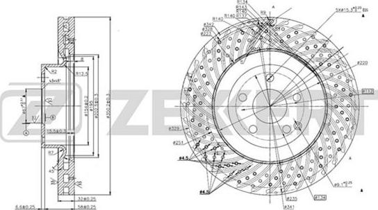 Zekkert BS-5620 - Тормозной диск avtokuzovplus.com.ua